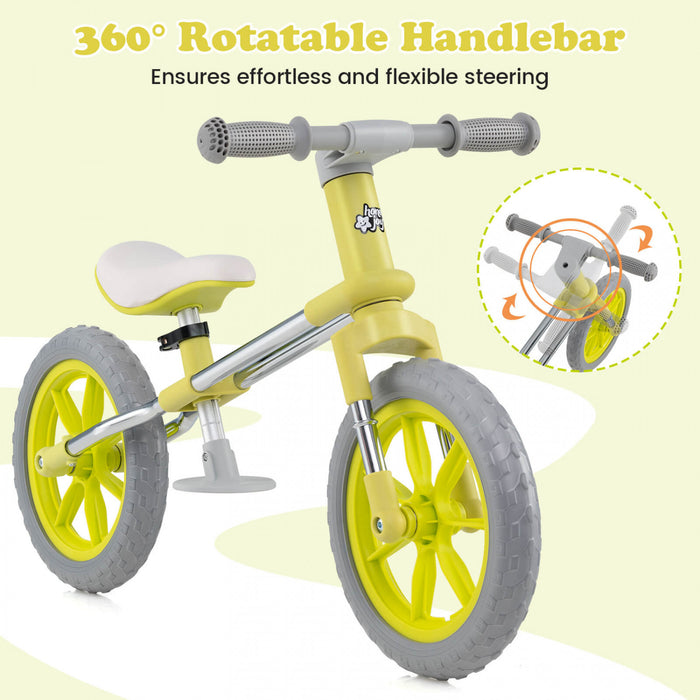 Honeyjoy 12\" Equilibre Velo 2 Roues Velo Pour Enfants Avec Siege Reglable Vert