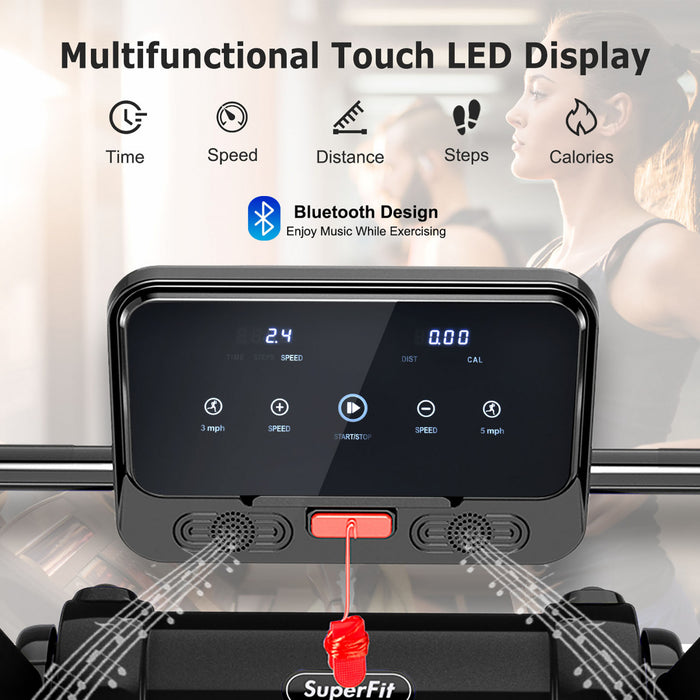 Tapis De Course Pliable 2,25cv Superfit Avec Haut-parleur Bluetooth