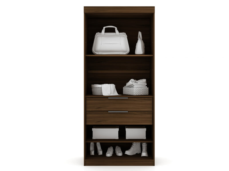 Armoire contemporaine moderne Mulberry 36\" en brun chataigne - Ensemble de 3