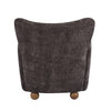 Wingate Cozy Wingback Armchair with Premium Fabric and Solid Wood Legs, Dark Brown, Teak | Wingate Fauteuil Aile Confortable en Tissu Premium et Pieds en Bois Massif, Brun Fonce, Teck