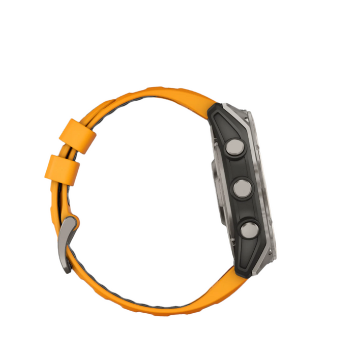  Titanium With Spark Orange/graphite Silicone Band