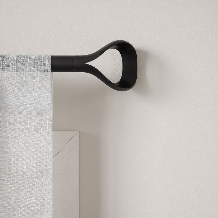  Tringle à rideaux extensible Loop de Umbra noir mat de 1 po - 42 po à 120 po