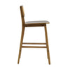 Bari Rubber Wood Counter Stool Set of 2 with Rattan Back and Footrest,Walnut | Bari lot de 2 tabourets de comptoir en bois de caoutchouc avec dossier en rotin et repose-pieds, couleur noyer