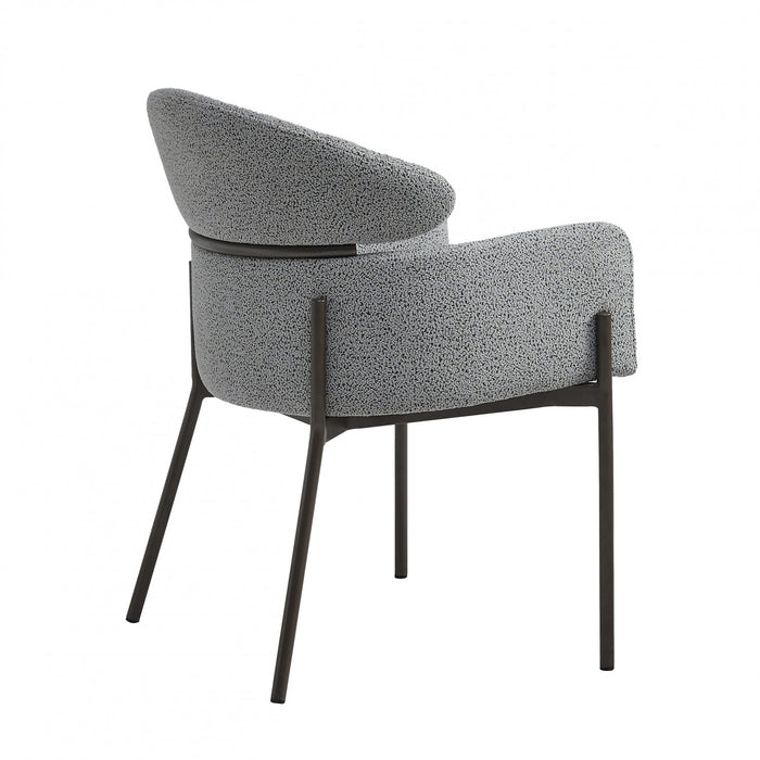 Fanny Chaises De Salle A Manger Modernes, Lot De 2, Assise Tapisee En Tissu Avec Structure Metallique, Gris