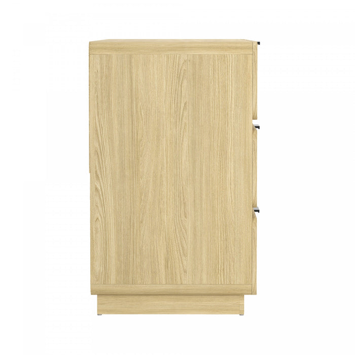 Commode moderne contemporaine Chrystie 60\" en bois naturel (6 tiroirs)