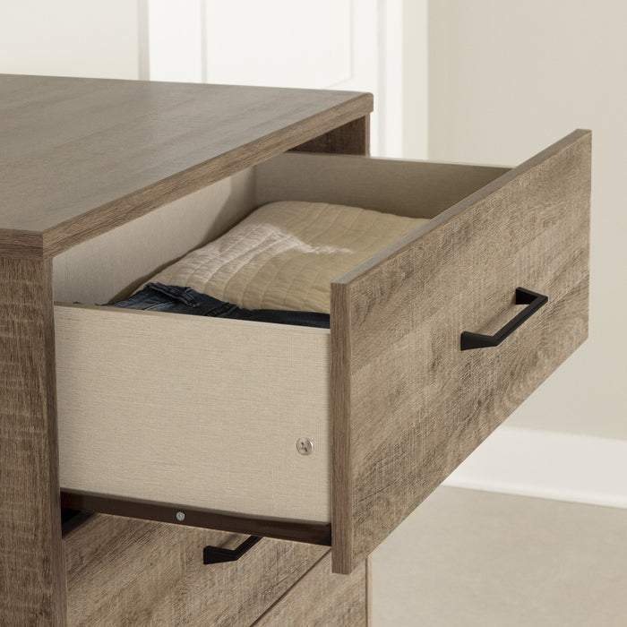  Commode verticale Arlen à 4 tiroirs - chêne vieilli