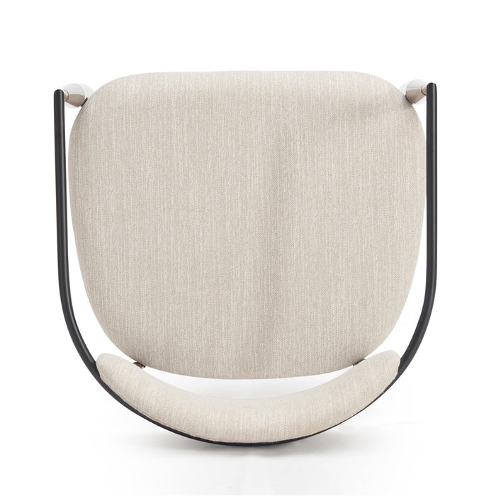 Ensemble De 2 Chaises De Salle À Manger Mila Avec Tissu Rembourré Et Structure Métallique - Beige Et Noyer