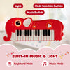 Costway 25-Key Kids Piano Keyboard Elephant Shape Toy Digital Piano with Built-in Music & Light Red