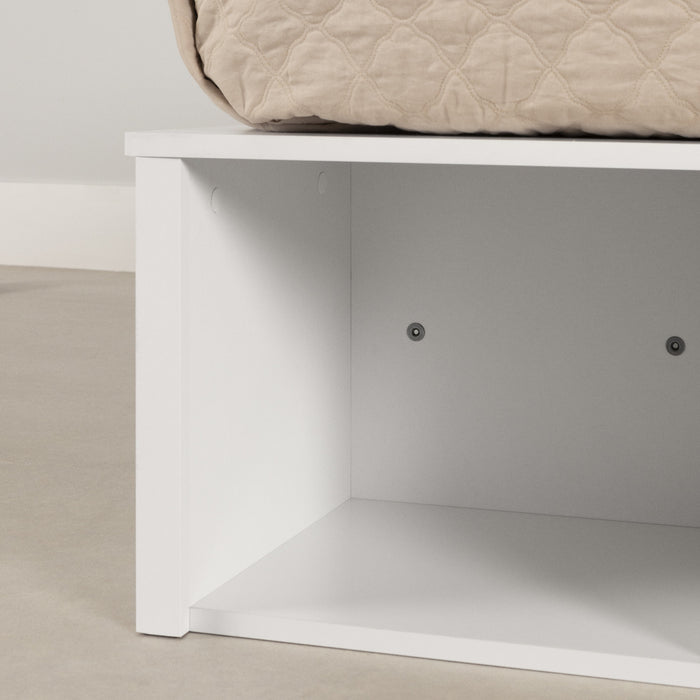 Flexible Lit Plateforme Avec Paniers - Blanc Solide