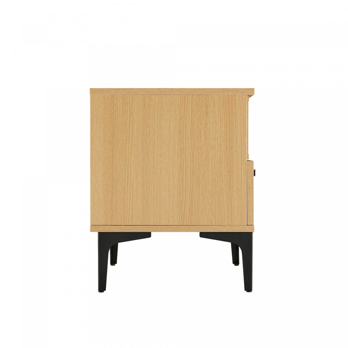 Table de nuit moderne Amara 20\" en chene clair (1 tiroir) - Lot de 2