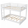 Ethan Solid Wood Queen Size Bunk Bed with Ladder, Sturdy & Space-Saving, White | Lit superpose Ethan en bois massif format Queen avec echelle, gain de place, blanc