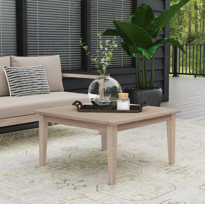Table à café carrée Teagon pour la terrasse à l’extérieur - naturelle