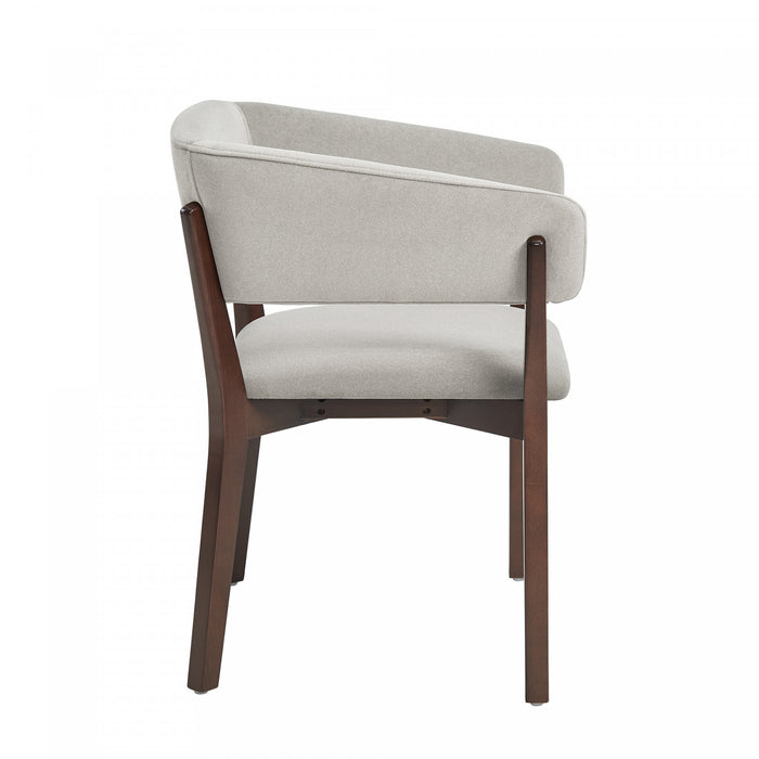 Fauteuil Blake moderne en bois avec effet mohair synthetique, coloris grege