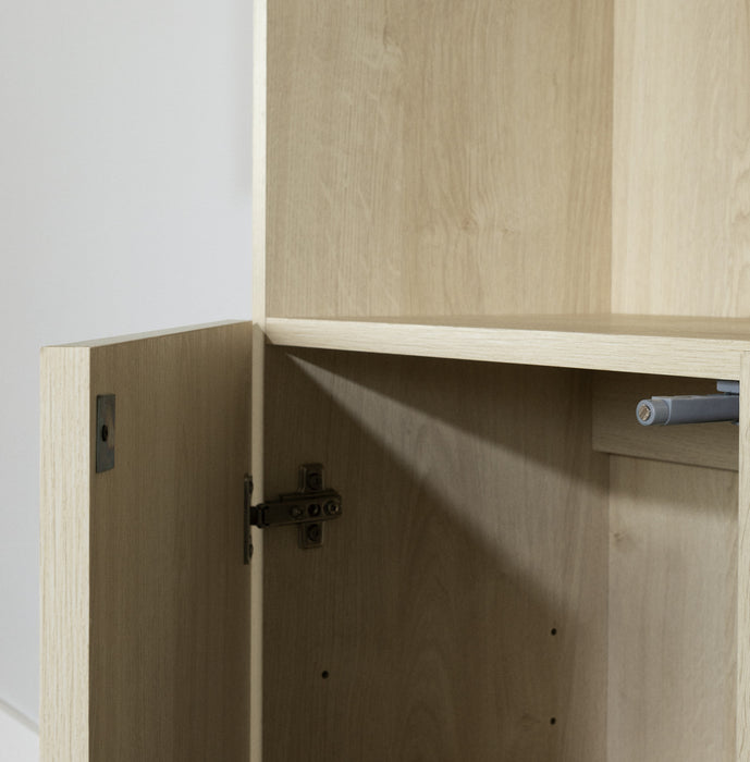 Liora Bibliotheque 4 Portes Et Rangement Ouvert - Chene Blanchi