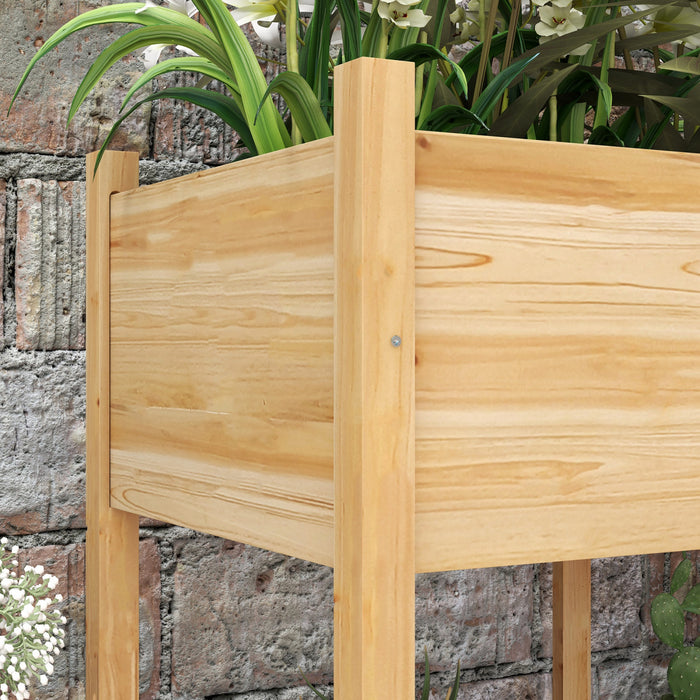 Outsunny Lit De Jardin Sureleve En Bois Avec Trous De Drainage, Lit Pour Legumes, Fleurs, Herbes, Jardiniere Surelevee D'exterieur Avec Pieds Pour Jardin, Patio, Balcon, 45,3 X 21,7 X 31,5 Po