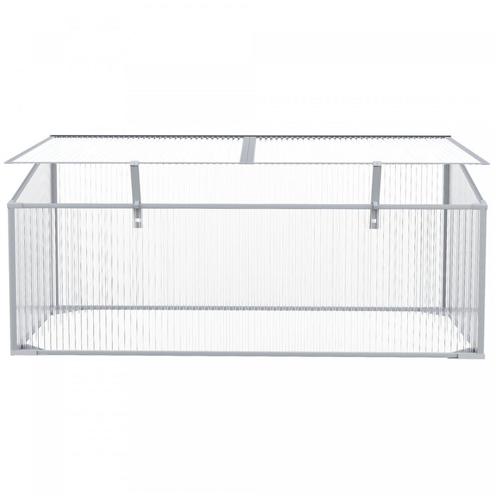 Outsunny Serre Exterieure Et Interieure Outsunny De 39''x23,5''x17,25'' Pour Plantes Plus Grande Piece Avec Panneau Solaire Reglable, Cadre Froid