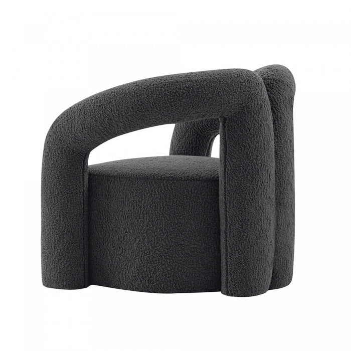 Fauteuil lounge Darian en boucle moderne noir - Lot de 2