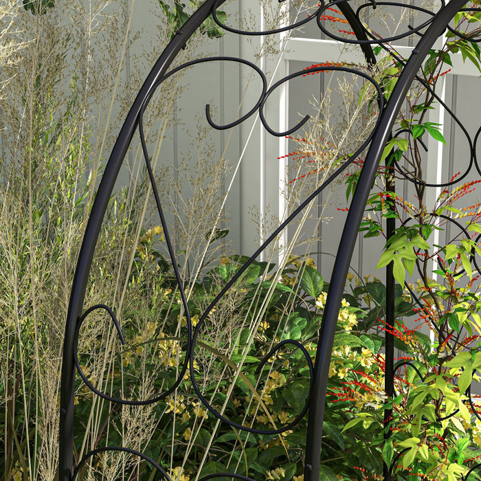 Outsunny Treillis D'arche De Jardin En Acier, Tonnelle De Jardin De 7,5 Pi