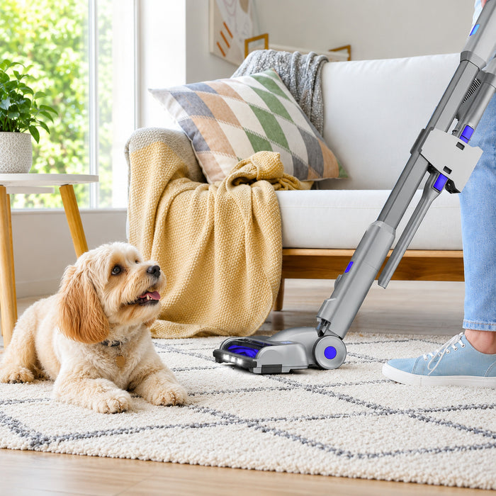 Aspirateur balai filaire 5 en 1 Panni V1109P avec outil motorise pour animaux