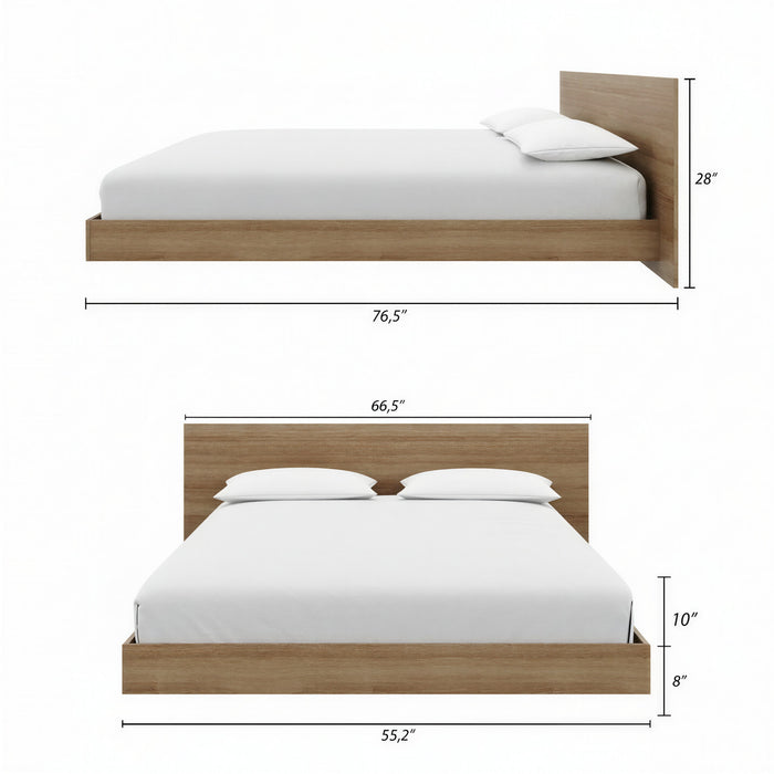 Lit plateforme bas Satori avec tete de lit Double