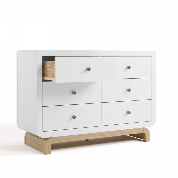 Storkcraft Santorini 6 Commode a tiroirs - Blanc avec bois clair