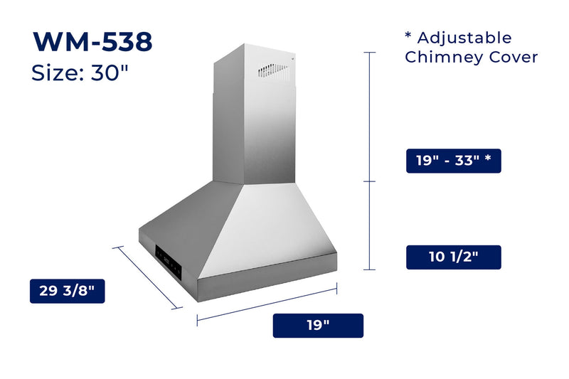  Chef 30-in Convertible Stainless Steel Wall-Mounted Range Hood