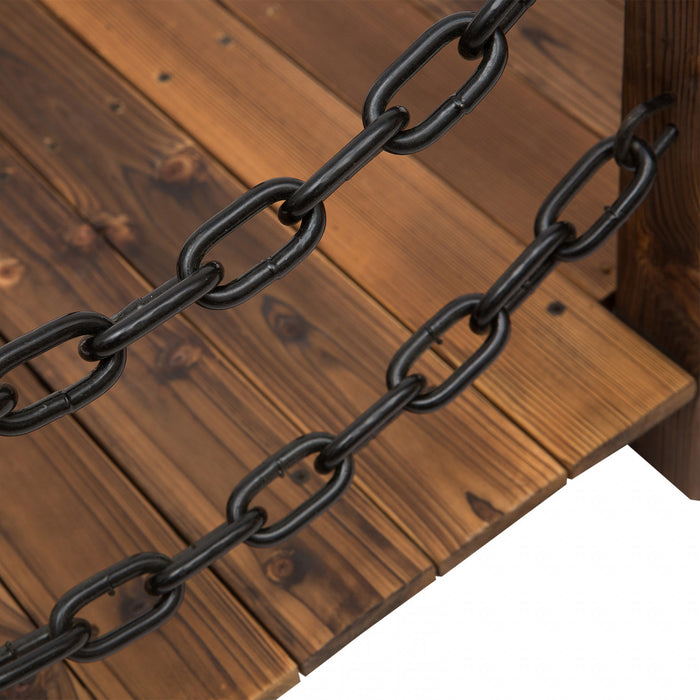 Outsunny - Pont De Jardin 59\" Courbe En Bois Teinte, Sapin Et Metal