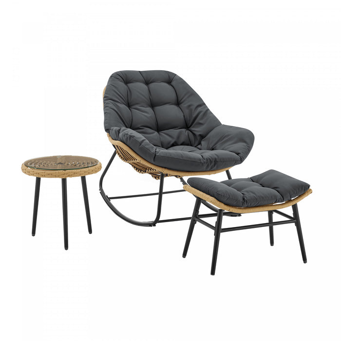 Ensemble moderne Benson de 3 fauteuils lounge gris - Lot de 6