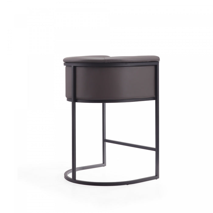Tabouret de comptoir moderne du milieu du siecle Cosmopolitan en metal et tissu, graphite – Lot de 3
