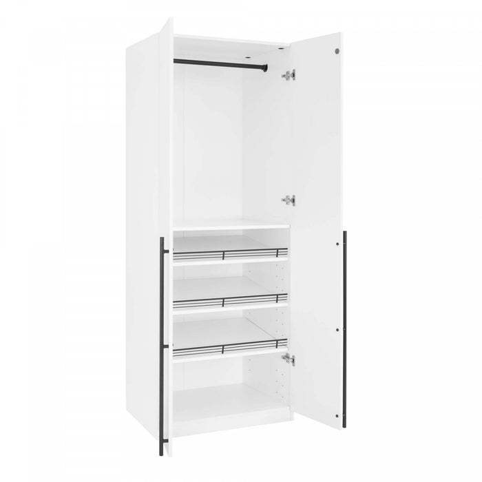 Armoire moderne Lee 32\" en blanc - Ensemble de 3