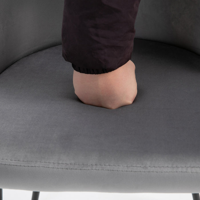 HOMCOM Chaises Salle a Manger 2p Veloute Dossier Moyen