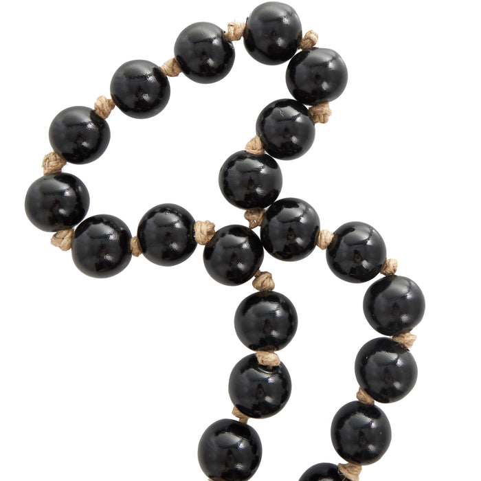 Grande guirlande de perles de 45 po en verre - brun foncé