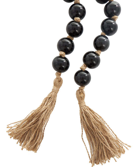 Grande guirlande de perles de 45 po en verre - brun foncé