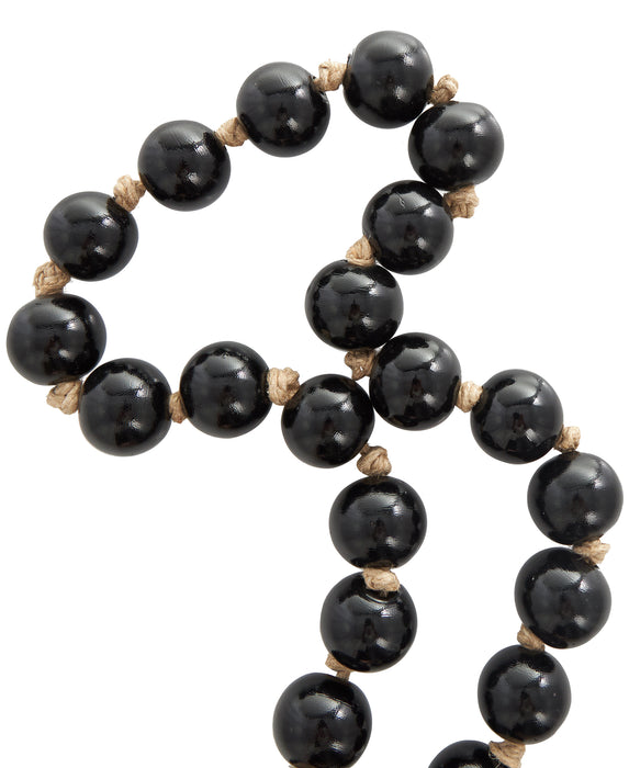 Grande guirlande de perles de 45 po en verre - brun foncé