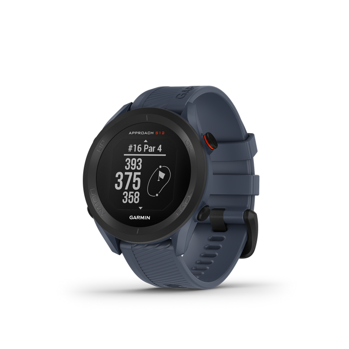 Montre De Golf Garmin Approach® S12 - 42 000 Parcours Precharges Avec Une Autonomie De Batterie Gps De 30 Heures - Bleu