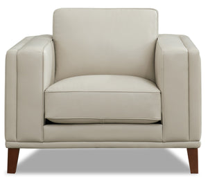 Fauteuil Lyon de Hydeline en cuir - vanille