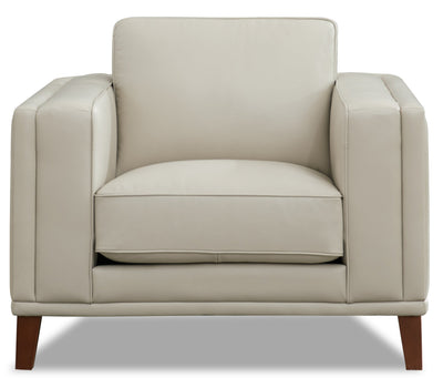 Hydeline Lyon Leather Chair - Vanilla|Fauteuil Lyon de Hydeline en cuir - vanille