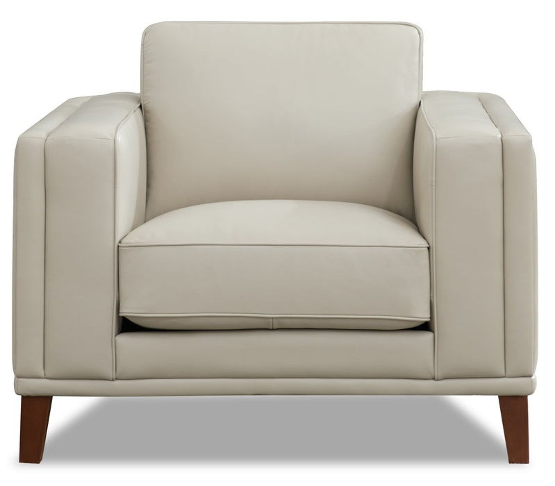 Fauteuil Lyon de Hydeline en cuir - vanille