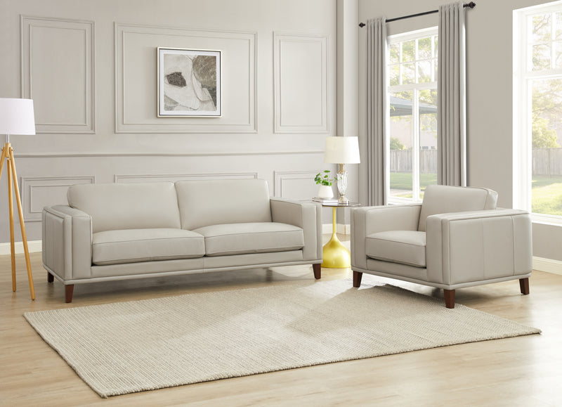 Sofa Lyon de Hydeline en cuir - vanille