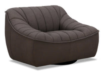 Fauteuil Nest en cuir - chocolat