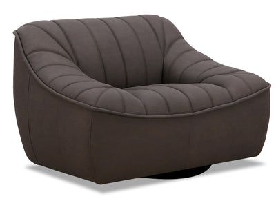 Hydeline Nest Leather Chair - Chocolate|Fauteuil Nest en cuir de Hydeline - chocolat