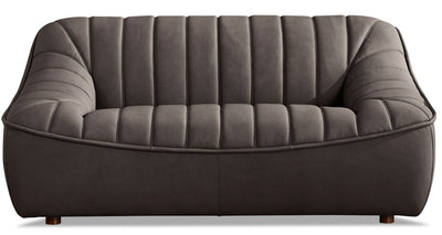 Hydeline Nest Leather Loveseat - Chocolate|Causeuse Nest en cuir de Hydeline - chocolat