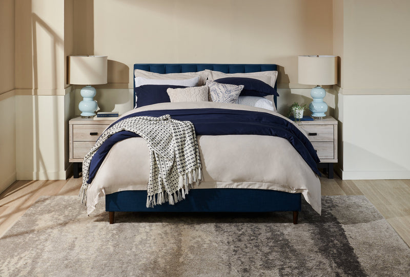 Coussin décoratif médaillon vieilli - blanc cassé, bleu et blanc