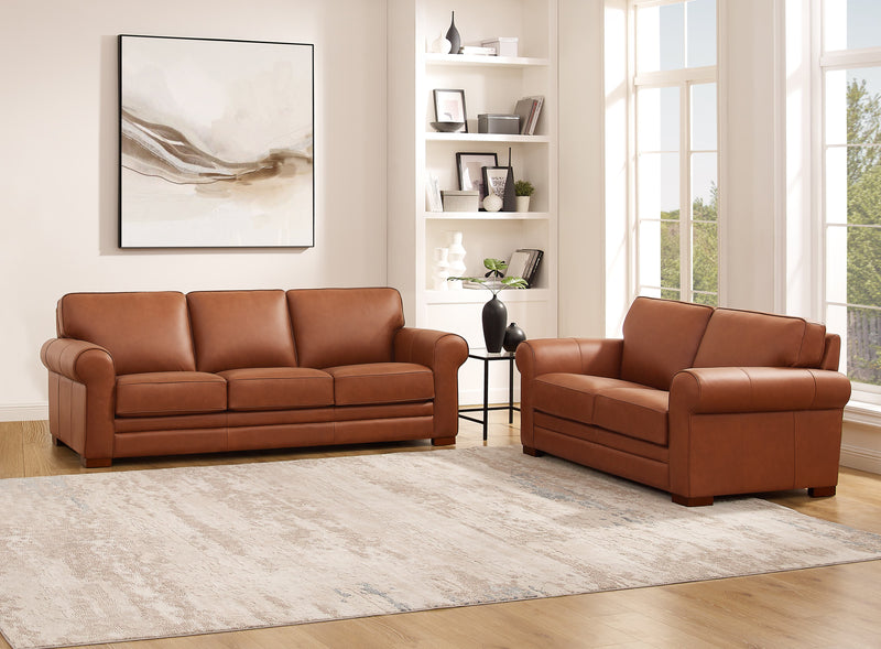 Sofa Brookfield de Hydeline en cuir - brun