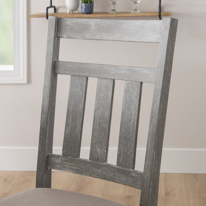 Chaise de salle à manger Turino en tissu gris vieilli - ensemble de 2