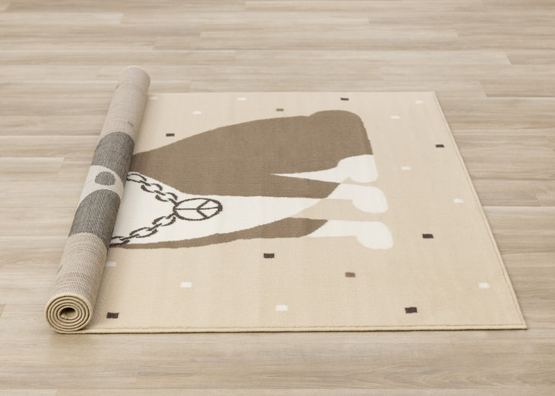 Carpette Forte à motif de chien confiant pour enfants - 5 pi 3 po x 7 pi 5 po