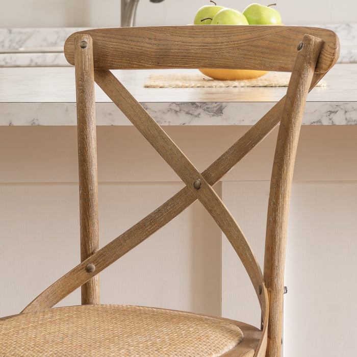 Tabouret Roxy de hauteur comptoir en bois massif - gris