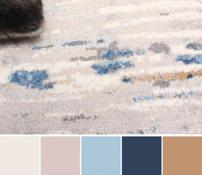 Tapis Contemporain/Moderne Juniper 5'0\" x 8'0\" en Gris