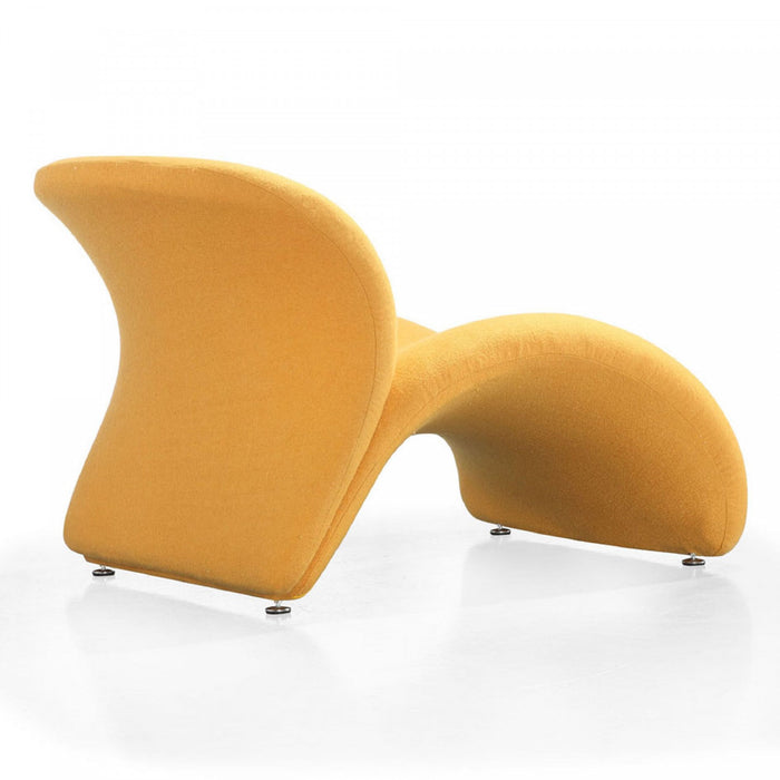 Fauteuil d’appoint moderne en melange de laine Rosebud jaune – Lot de 2