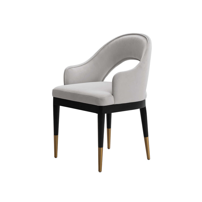 Ensemble de salle a manger moderne industriel chic Carrington et Rockaway 7 pieces, gris clair et naturel